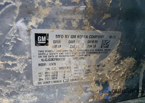 2015 Buick Encore из США, поврежденный, VIN KL4CJGSB2FB043733